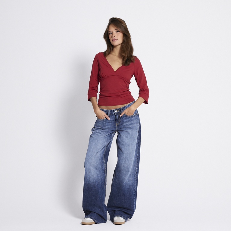 V-neck 3/4 sleeve top "Minelle"